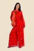 Scarf in printed cotton gauze with tassels